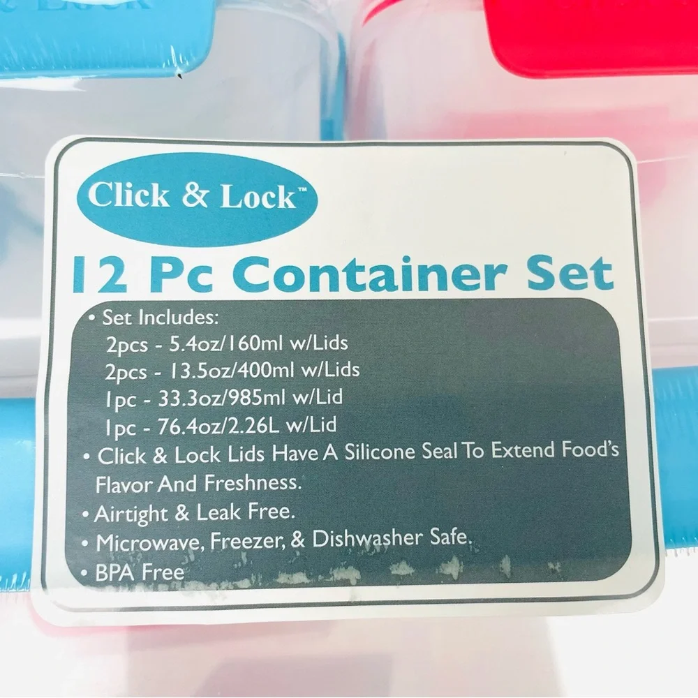 Click & Lock 12 Piece Multicolor Container Set